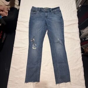 Lucky Brand Denim Ankle Jeans with Floral Detail